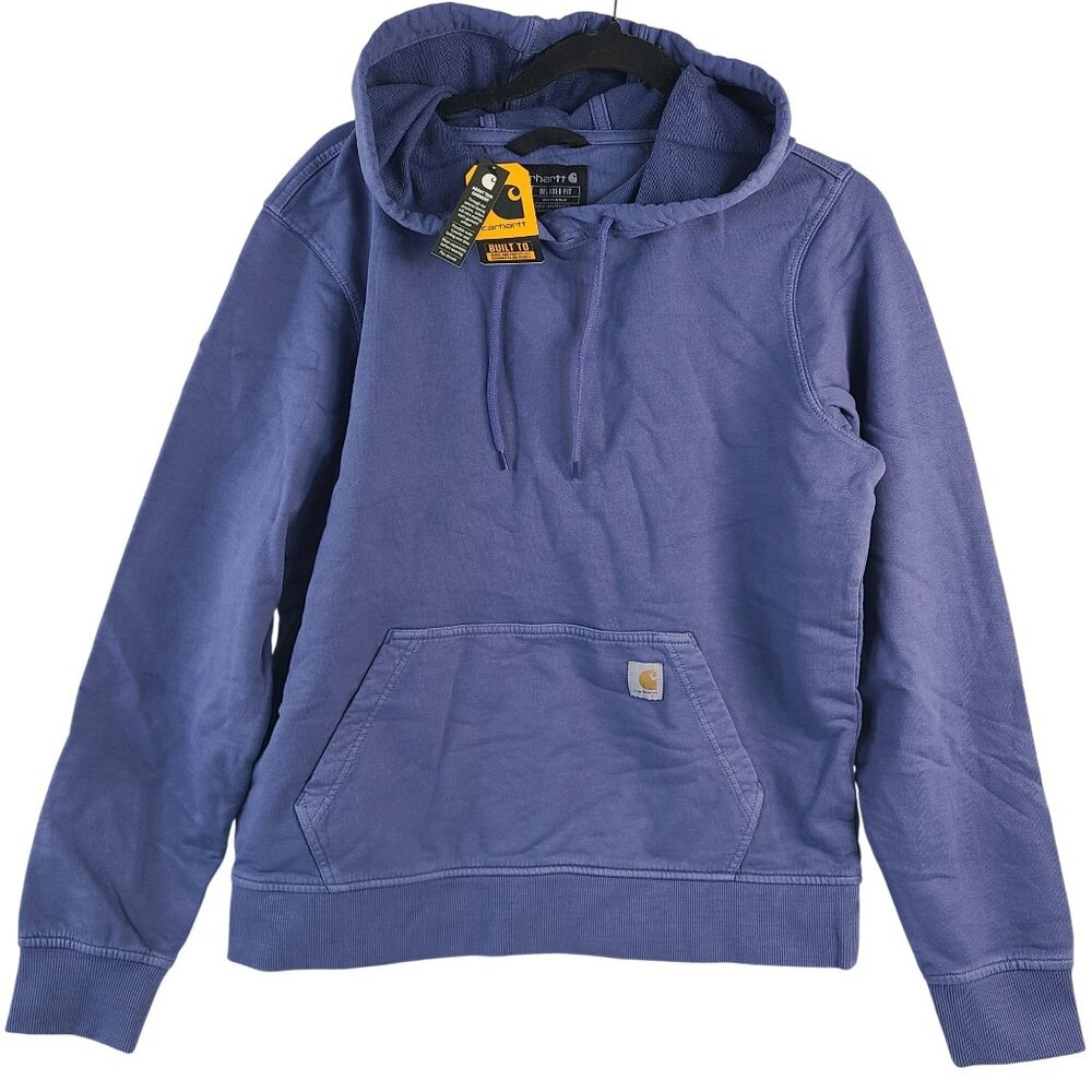 NWT Carhartt Women's Relaxed Fit Midweight French Terry Hoodie S Blue-purple